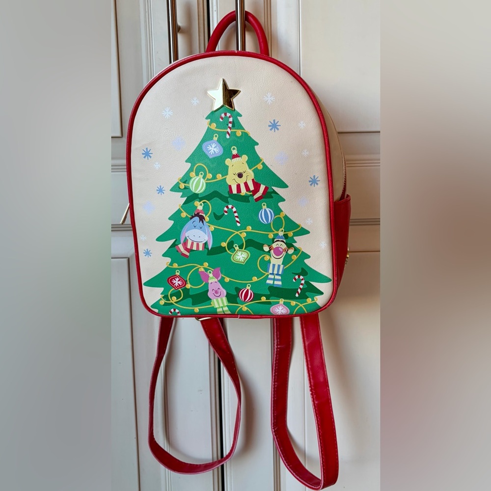 Her Universe Disney Winnie the Pooh Christmas themed backpack